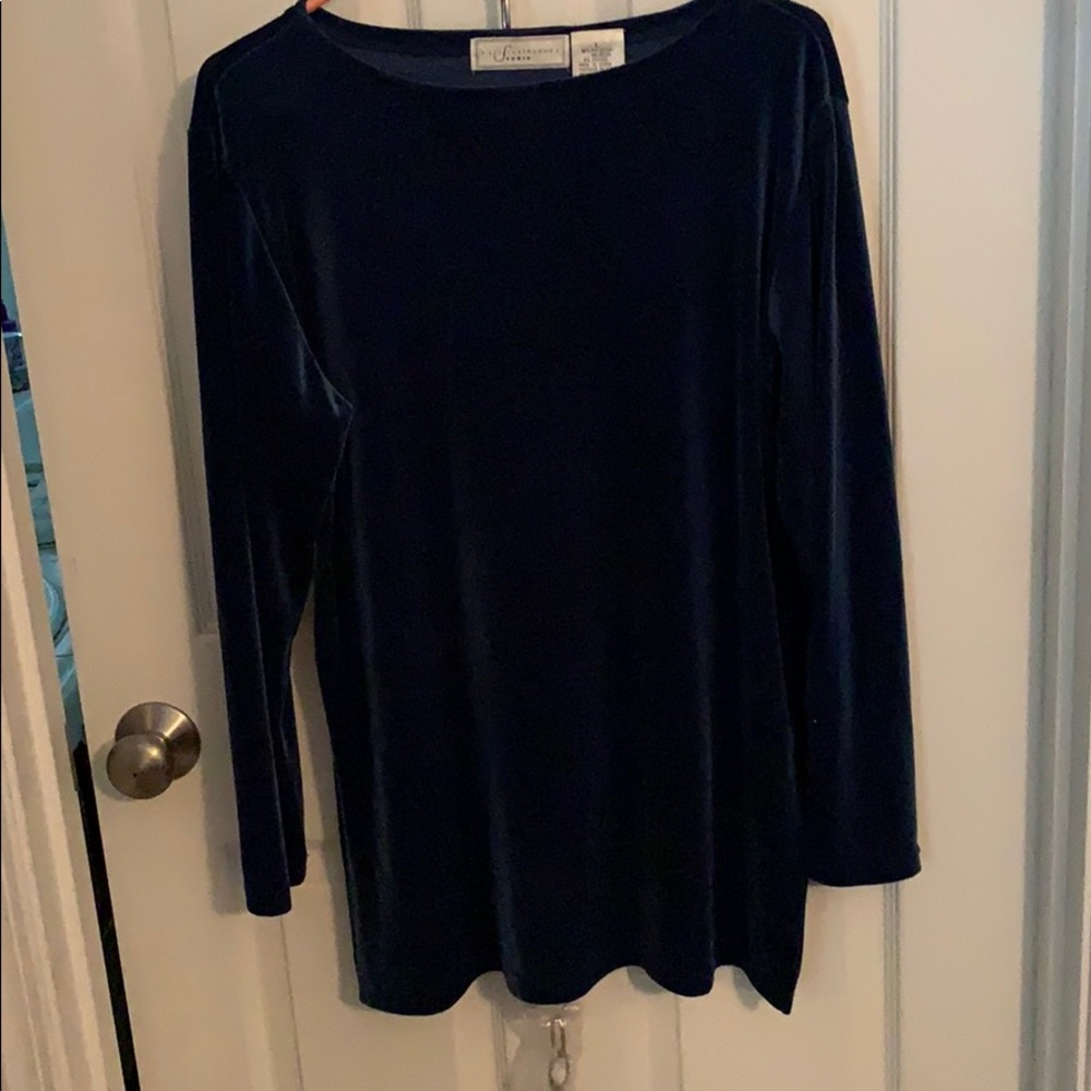 2-pc Long dress. Blue velour